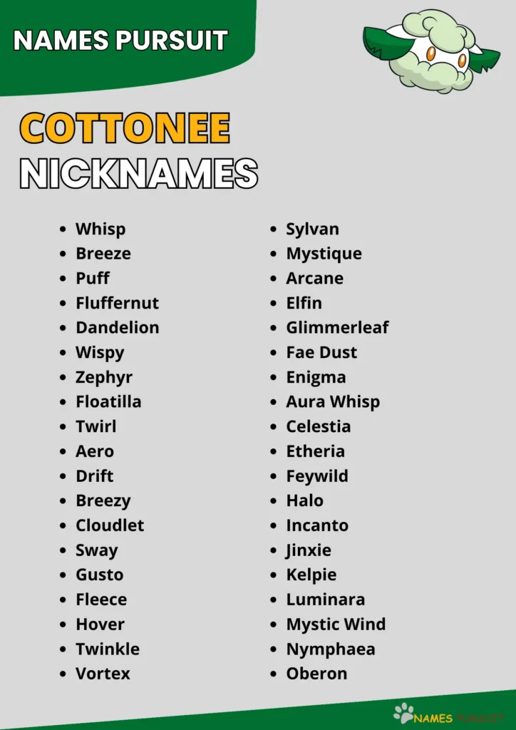 Cottonee Nicknames Ideas